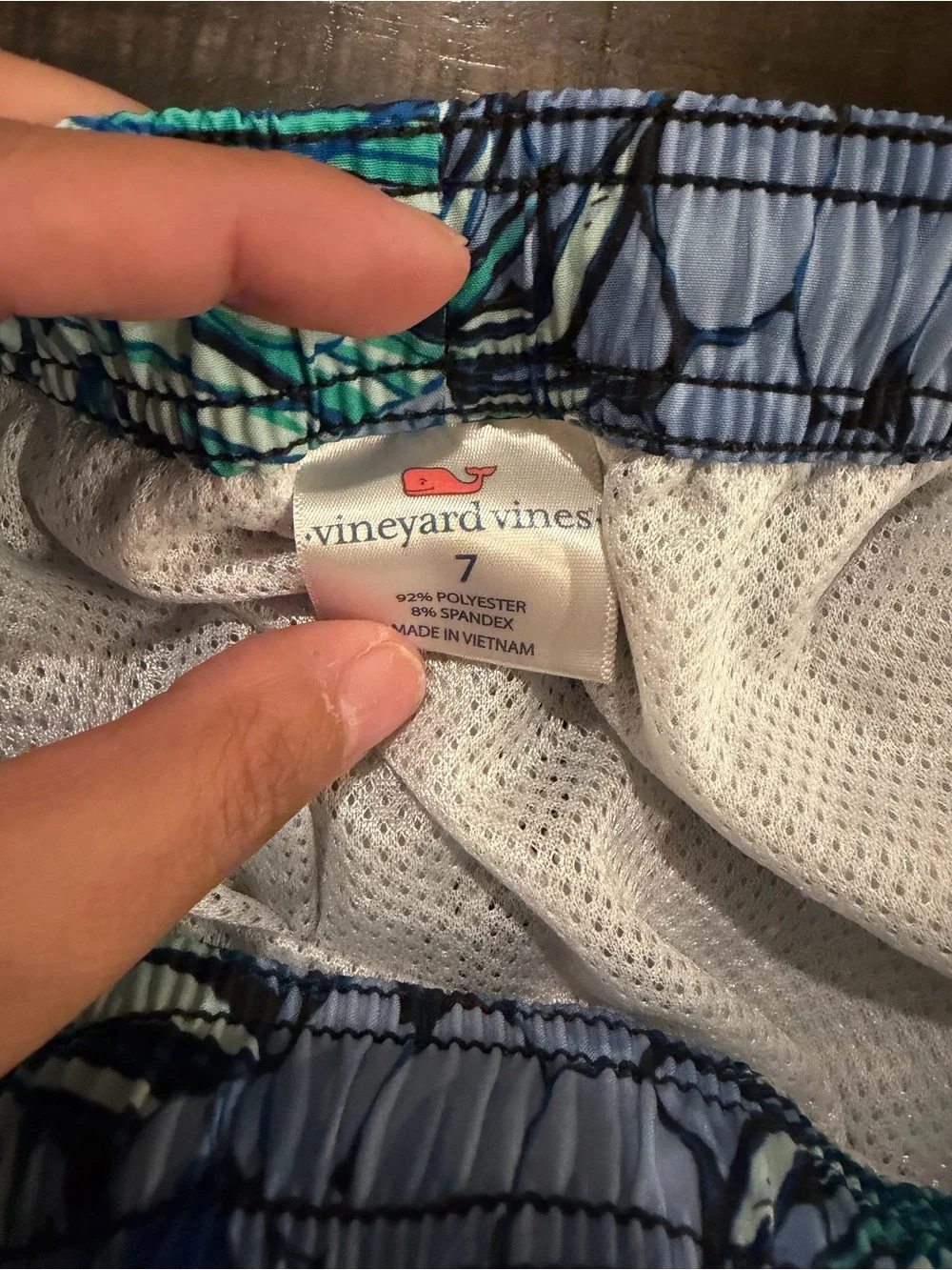 Vineyard Vines Blue & Teal Patterned Swim Shorts